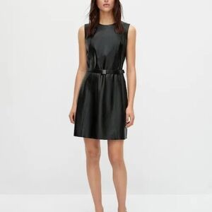 Massimo Dutti 100% sheep LEATHER Mini Dress!